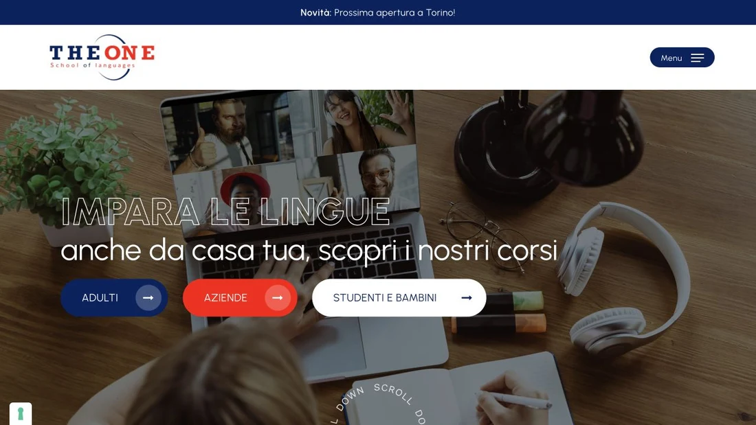 Anteprima desktop del sito The One School