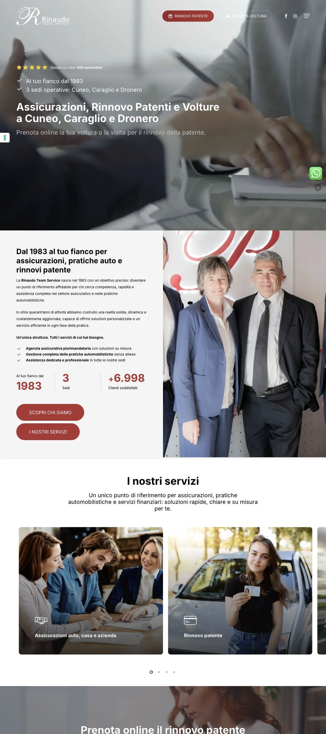 Anteprima desktop del sito Rinaudo Team Service