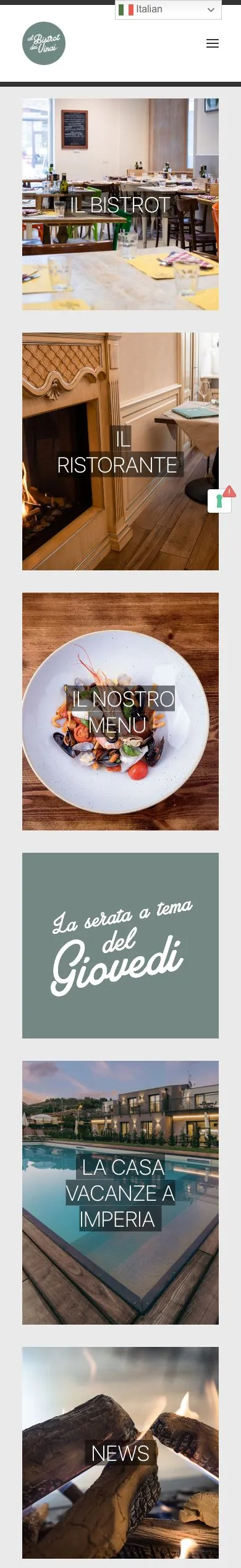 Versione mobile del sito Al Bistrot dei Vinai