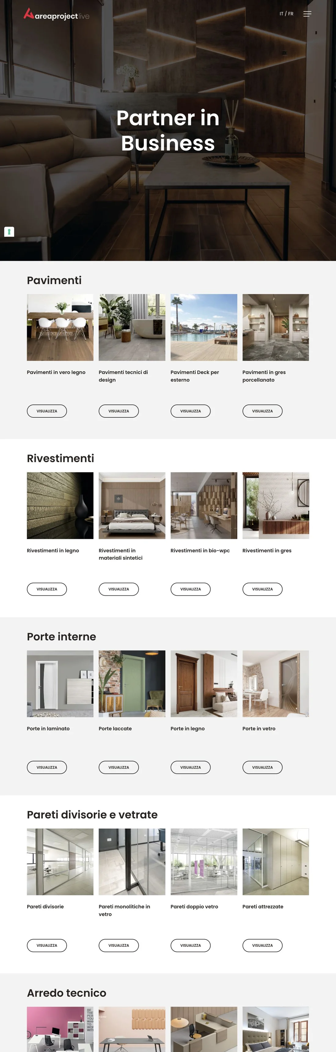 Anteprima desktop del sito Area Project Live
