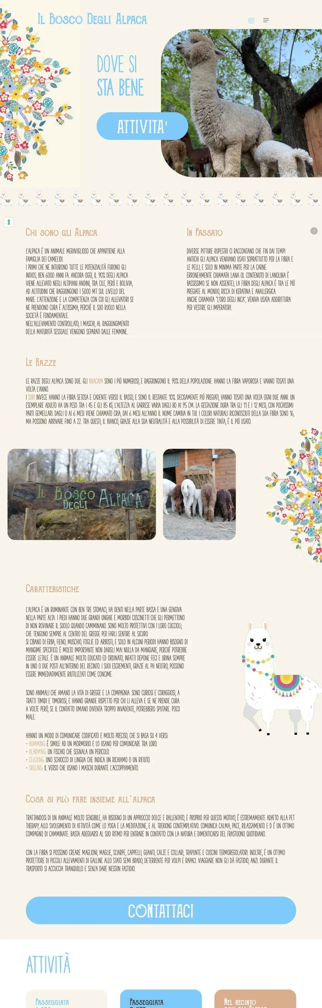 Anteprima desktop del sito Il Bosco degli Alpaca