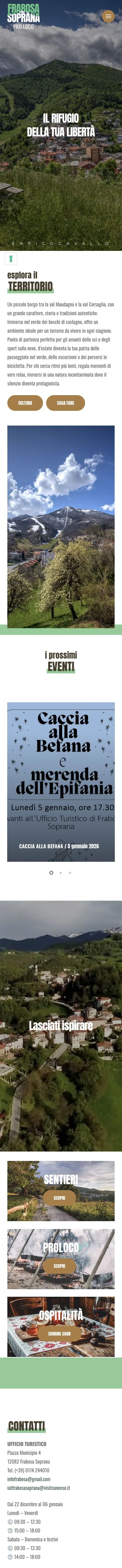 Versione mobile del sito Frabosa Soprana