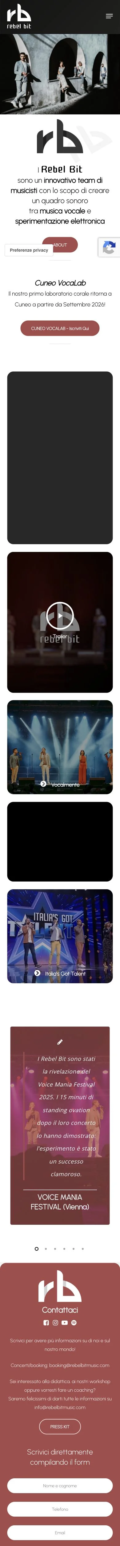 Versione mobile del sito Rebel Bit